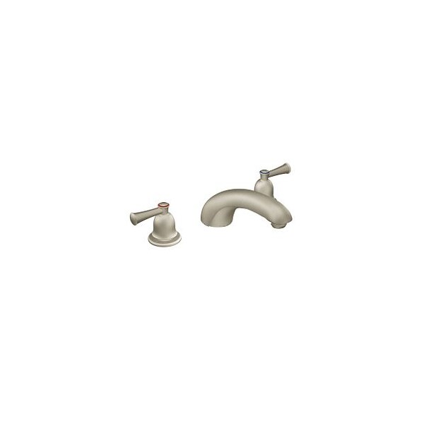 Brushed Nickel Two-Handle Low Arc Roman Tub Faucet